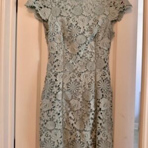 Lulu's Floral Lace Midi Dress in Light Blue